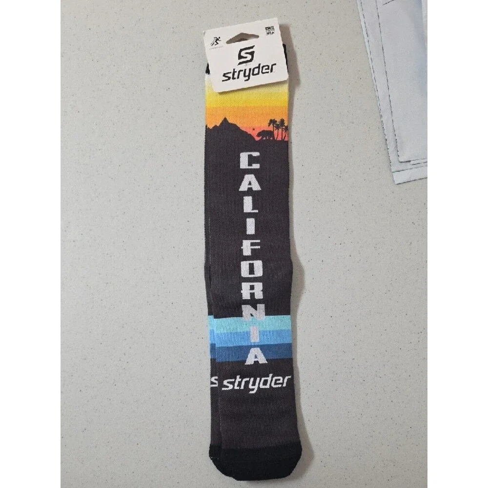 Stryder California Black‎ & Blue Graphic Crew Socks